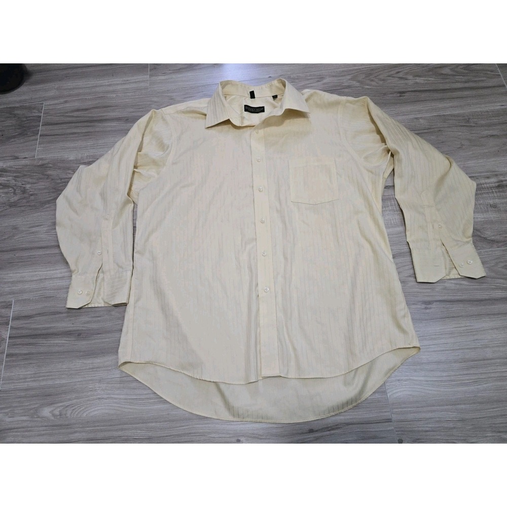 Donald Trump Signature Collection Yellow Button Up Shirt 17.5 32 33